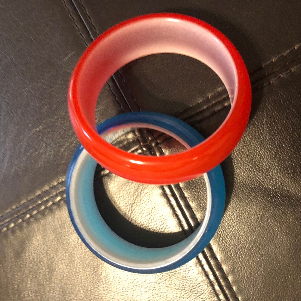 Red and Blue Bangle Bracelets
